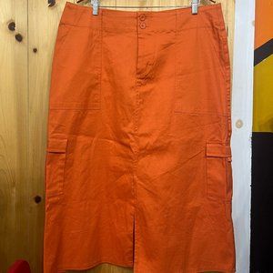 Orange Cargo Skirt